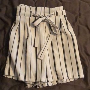 Zaful Black and White Striped Shorts